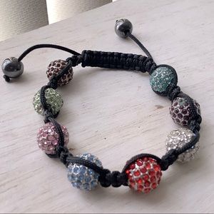 Adjustable metal beads bracelet
